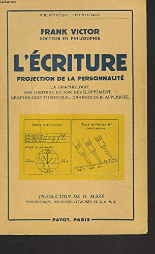 l'ecriture. projection de la personnalite. la graphologie. son histoire et son developpement. grapho