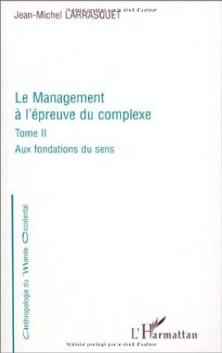 Le management à l'epreuve. Vol. 2. Aux fondations du sens