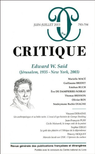 Critique, n° 793-794. Edward W. Said : Jérusalem, 1935-New York, 2003