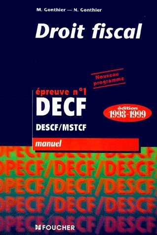 decf epreuve n, 1 droit fiscal. edition 1998-1999