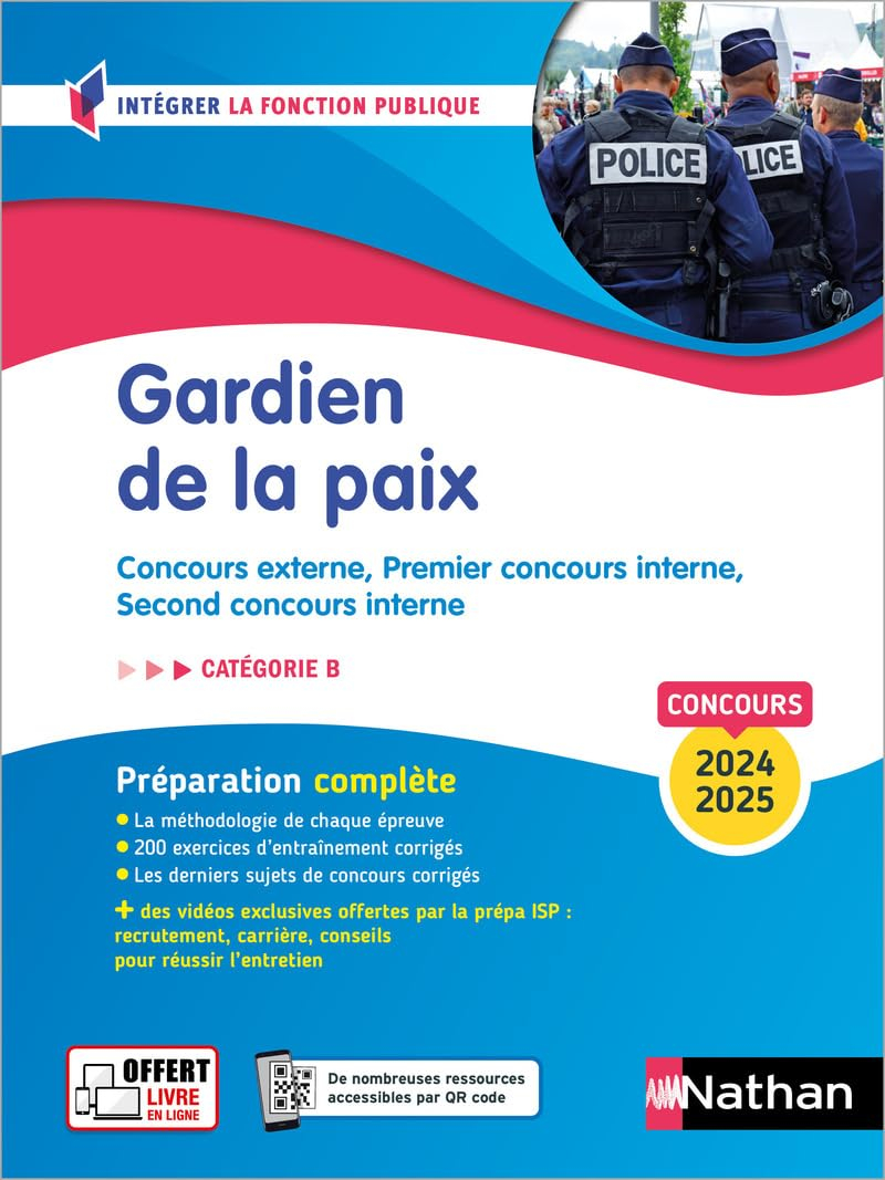 Gardien de la paix : concours externe, premier concours interne, second concours interne : catégorie