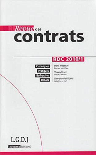 Revue des contrats, n° 1 (2010)