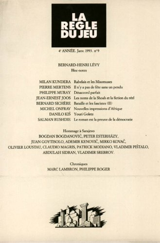 Règle du jeu (La), n° 9. Hommage à Sarajevo