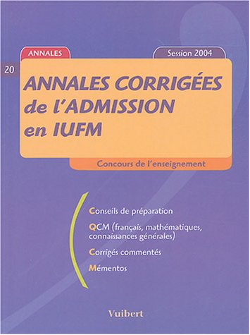 annales corrigées de l'admission en iufm