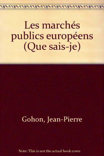 Les Marchés publics européens