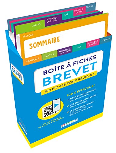 Boîte à fiches brevet : 180 fiches pour réussir !