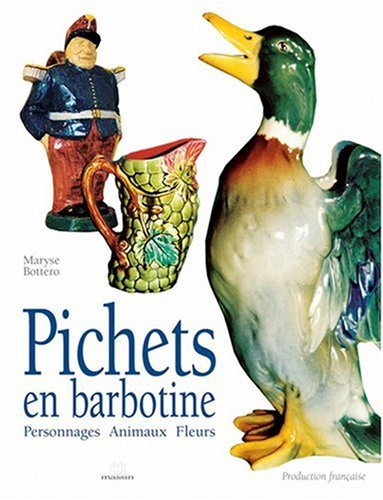 Pichets en barbotine : personnages, animaux, fleurs