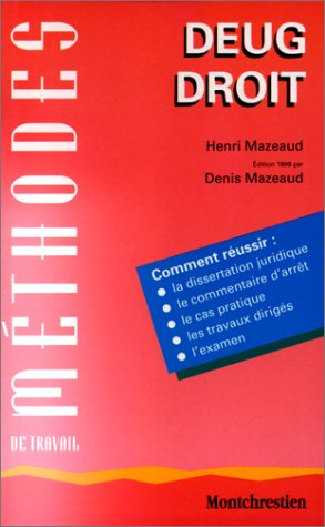 Méthodes générales de travail : DEUG droit