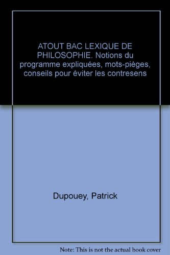Lexique de philosophie, terminales toutes séries