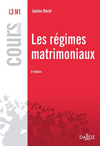 Les régimes matrimoniaux : L3 M1 : 2012