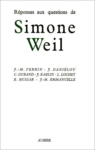 Réponses aux questions de Simone Weil