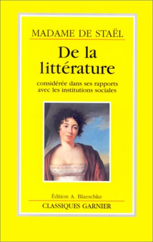 De la littérature considérée dans ses rapports avec les institutions sociales