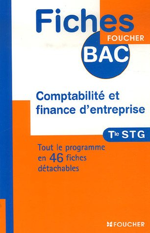 Comptabilité et finance d'entreprise, terminale STG