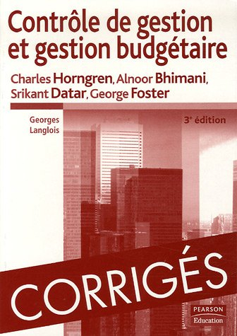 Contrôle de gestion et gestion budgétaire : corrigés
