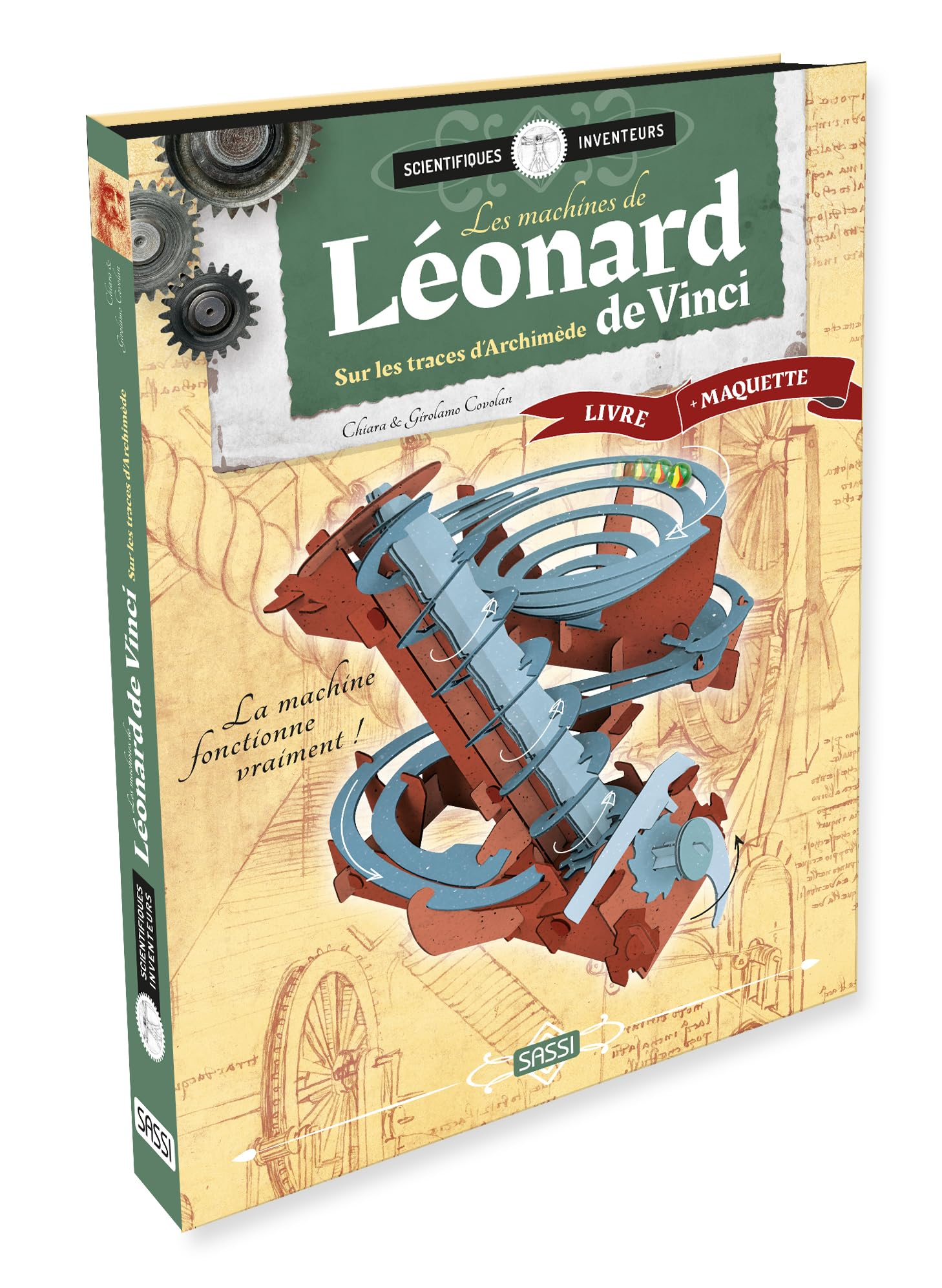 Les machines de Léonard de Vinci : sur les traces d'Archimède : livre + maquette