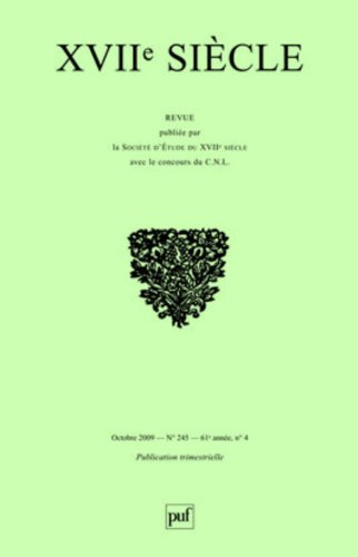 Dix-septième siècle, n° 245. Ut pictura poesis : poésie et peinture au XVIIe siècle : journée d'étud