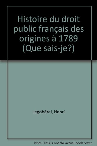 histoire du droit public français
