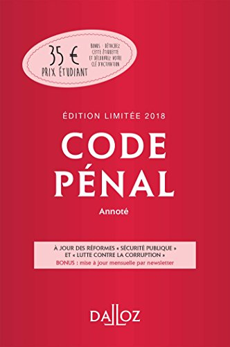 Code pénal 2018, annoté