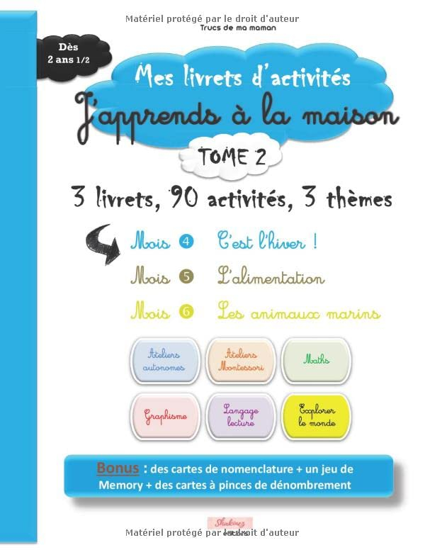 Livret d'activités "J'apprends à la maison", TOME 2, dès 2 ans 1/2