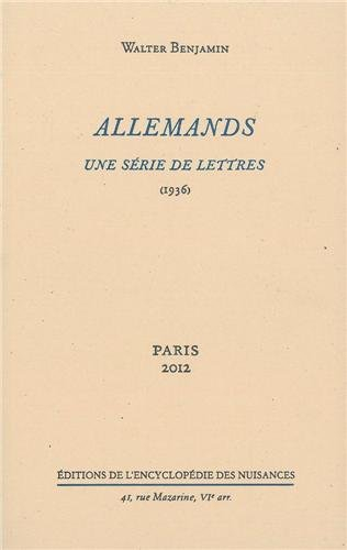 Allemands : une série de lettres (1936)
