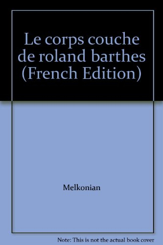 Le Corps couché de Roland Barthes