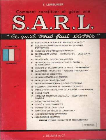 comment constituer et gérer une s.a.r.l.