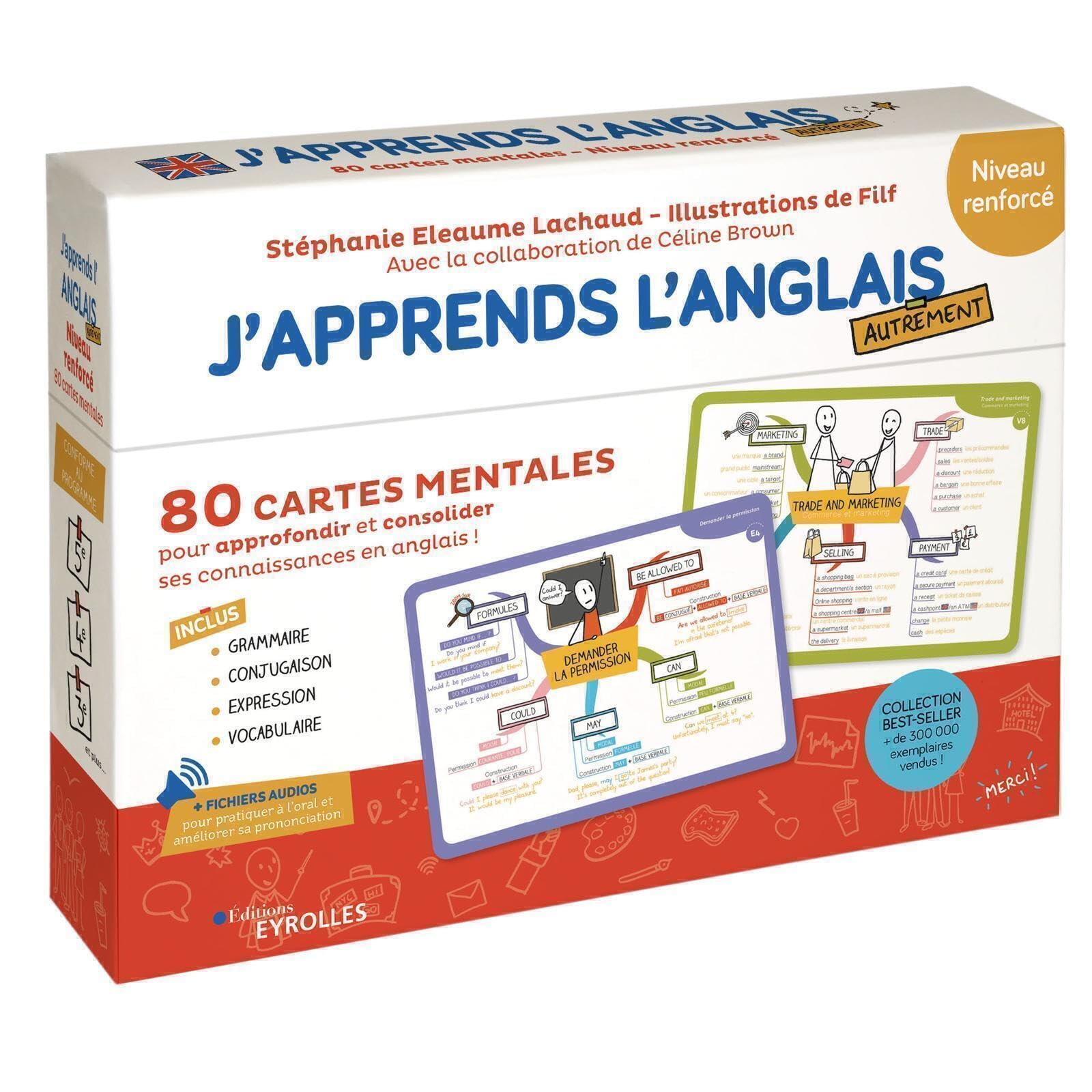 J'apprends l'anglais autrement : niveau renforcé : 80 cartes mentales pour approfondir et consolider