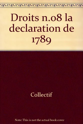 Droits, n° 8. La Déclaration de 1789