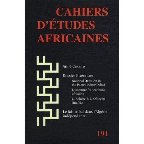 Cahiers d'études africaines, n° 191