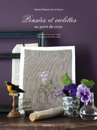 Pensées et violettes au point de croix