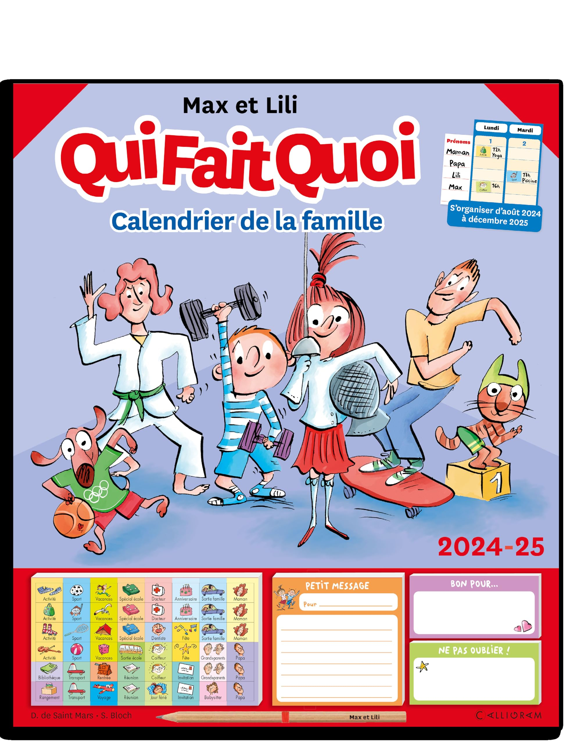 Max et Lili, qui fait quoi : calendrier de la famille 2024-2025