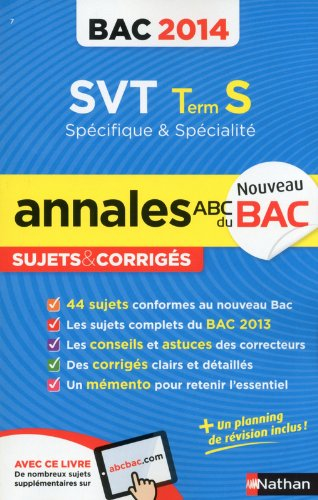 SVT, terminale S, spécifique & spécialité : bac 2014