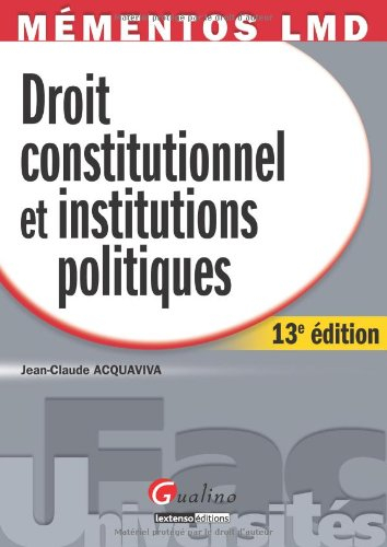 Droit constitutionnel et institutions politiques