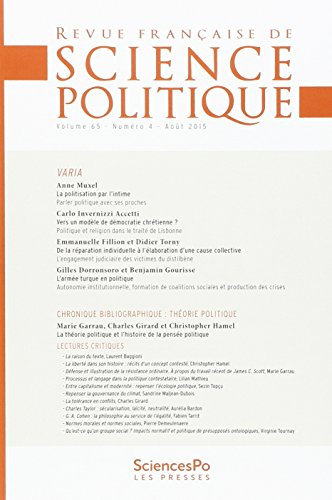 Revue française de science politique, n° 65-4