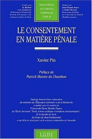 Le consentement en matière pénale