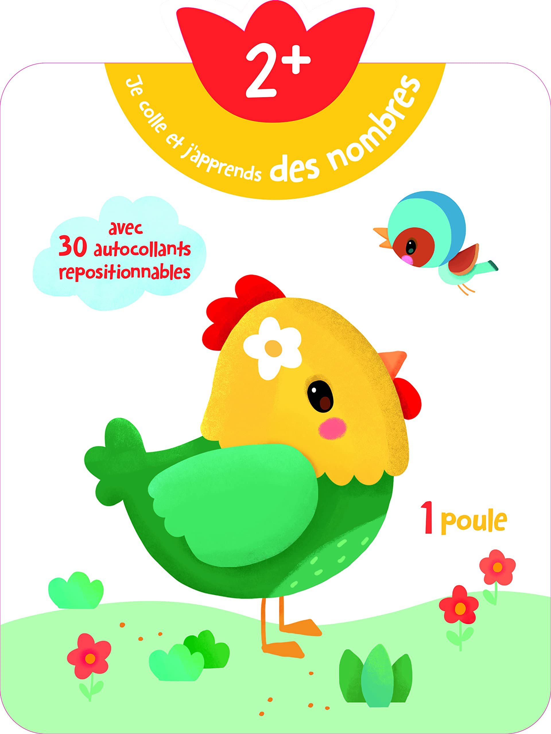 Je colle et j'apprends des nombres, 2+ : avec 30 autocollants repositionnables