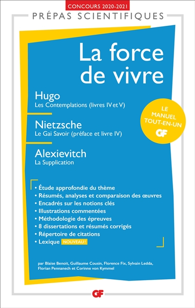 La force de vivre : Hugo, Les Contemplations (livres IV-V) ; Nietzsche, Le gai savoir (préface et li
