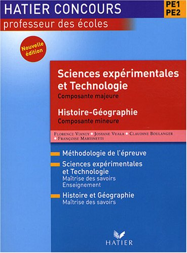 Sciences expérimentales et technologie, composante majeure, histoire géographie, composante mineure,