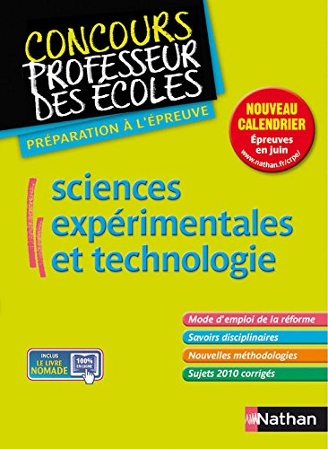 Sciences expérimentales et technologie : nouveau concours, master