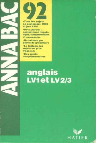 annabac anglais lv1 et lv2/3