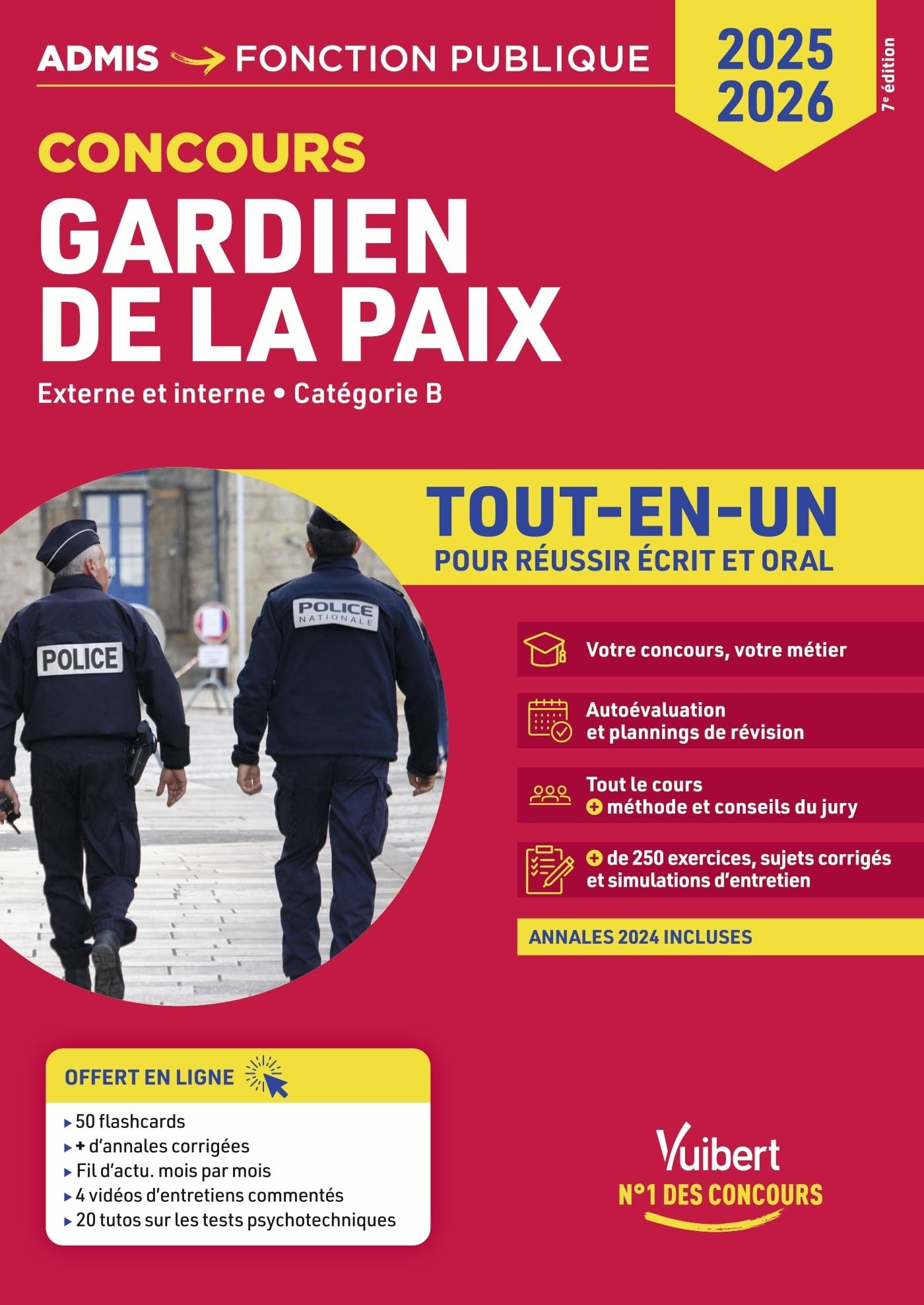 Gardien de la paix : externe et interne, catégorie B, tout-en-un pour réussir écrit et oral : concou