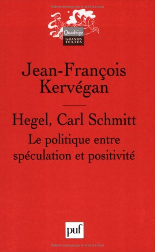 Hegel, Carl Schmitt : le politique entre spéculation et positivité
