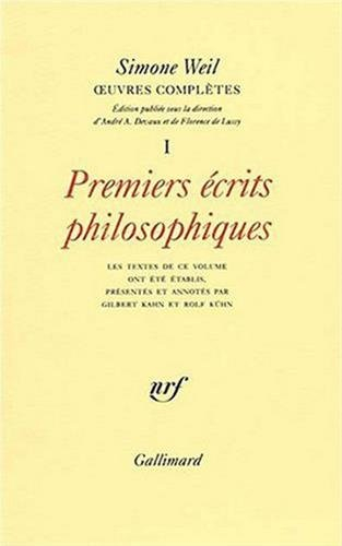 Oeuvres complètes. Vol. 1. Premiers écrits philosophiques