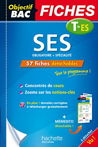 SES, terminale ES : oligatoire + spécialité : 57 fiches détachables