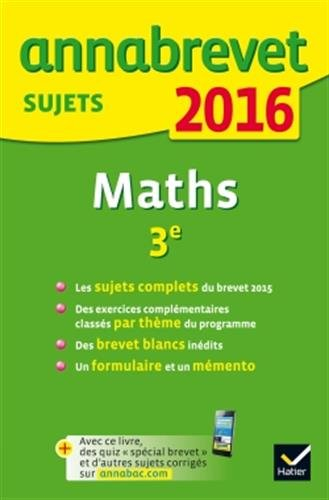 Maths 3e : 2016