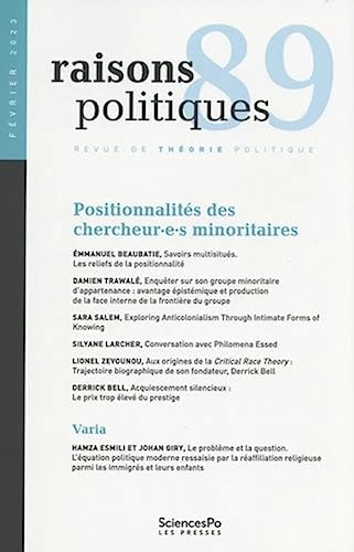 Raisons politiques, n° 89. Positionnalités des chercheur.e.s minoritaires
