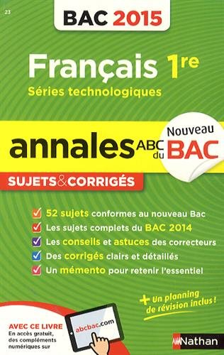 Français, 1re, séries technologiques : bac 2015