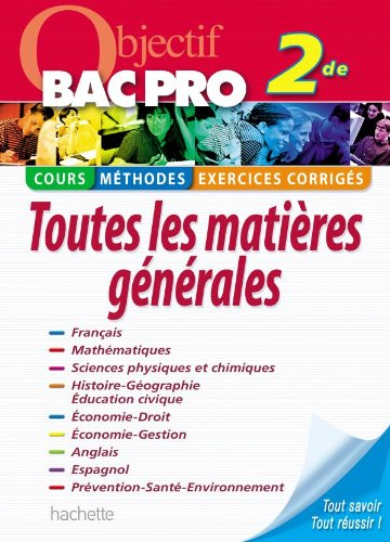 Toutes les matières générales, 2de