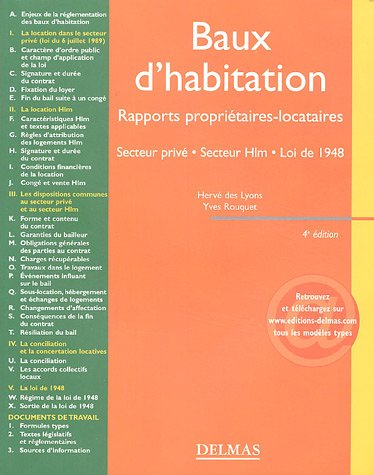 Baux d'habitation : rapports propriétaires-locataires, secteur privé, secteur HLM, loi de 1948