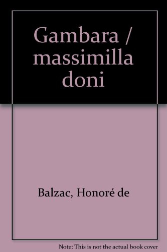 Gambara. Massimilla Doni
